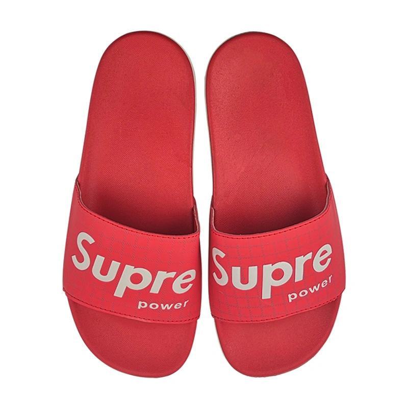 Shoes Women Ladies Indoor Slipper, Printed Slippers Quality Womens Flat Sandals, PU Ladies Slippers Design Women's Sandals Red