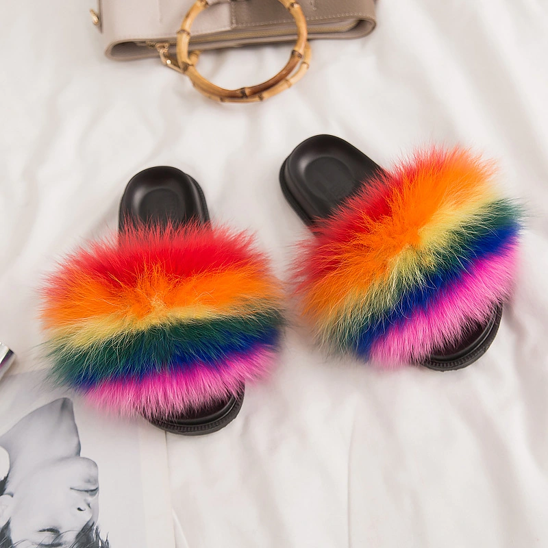 Best Selling Wholesale Fur Slippers, Fashion Ladies Shoes, Lady Fur Slipper