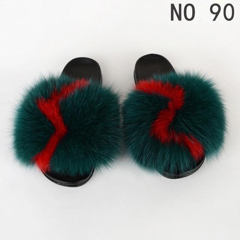 Ladies Custom Fur Slippers Plush Faux, Mink Faux Plush Wholesale Fur Slippers Women, Furry Fluffy Sandals Slippers Fur Slides