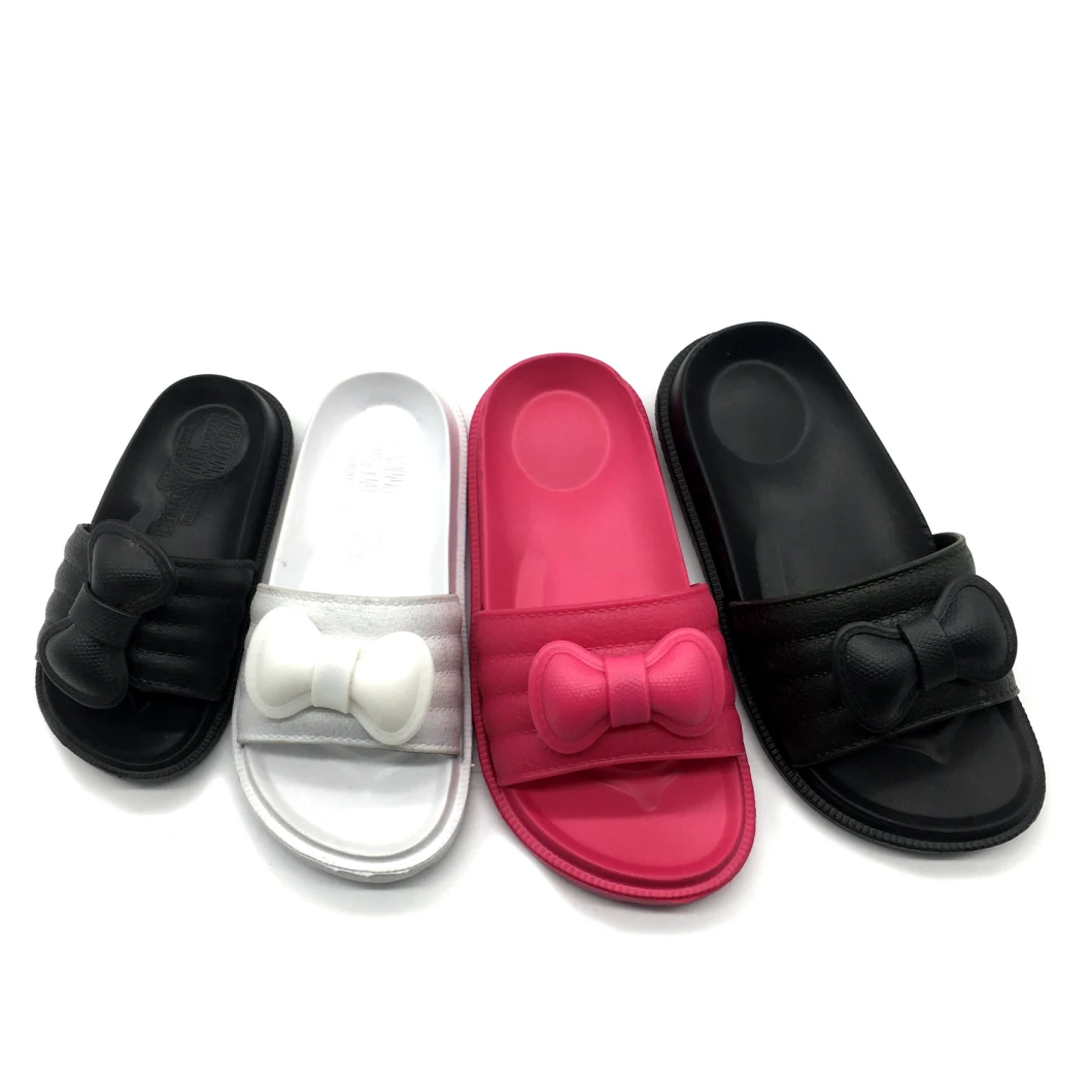 Ladies Summer Indoor and Outdoor Home Non-Slip Plastic Bowknot Sandals and Slippers for Girls