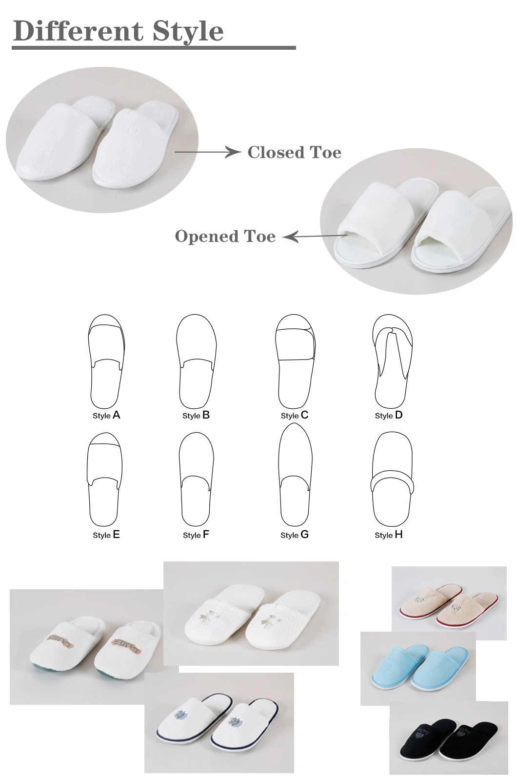 Wholesale Hotel Bedroom Slippers Disposable Terry Slipper