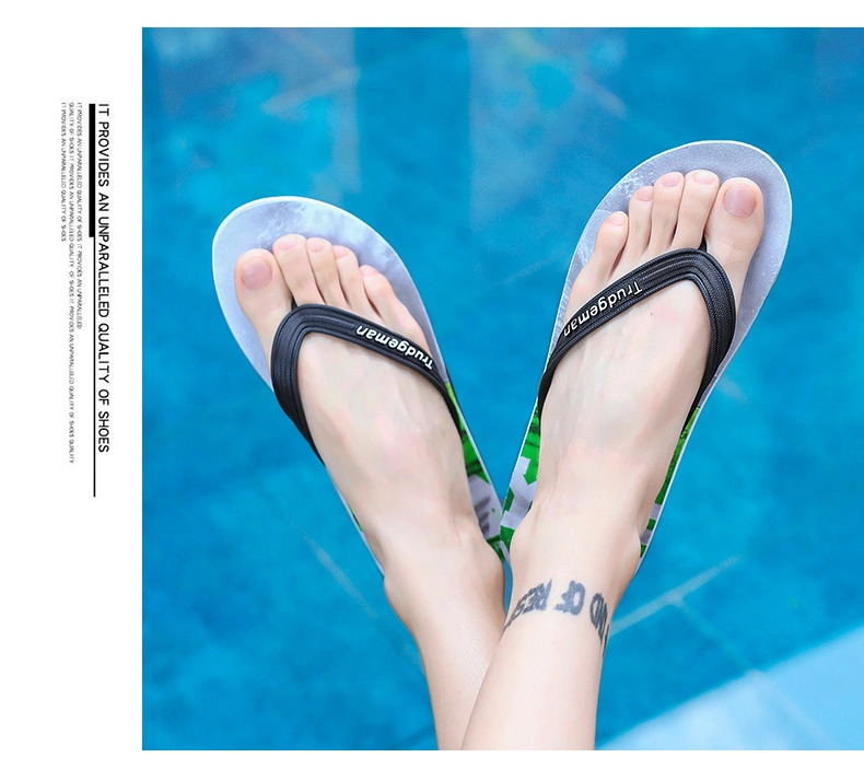 Hellosport Cheapest Men's Slippers Flip Flops Beach Sandals, Sublimation Flip Flops China Wholesale Slippers