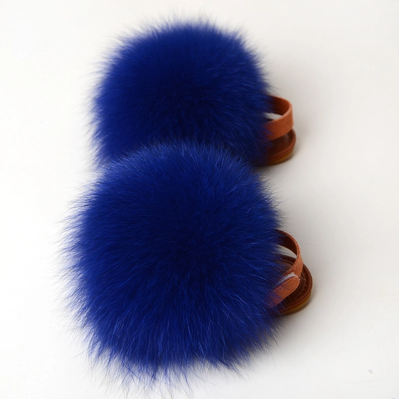 Factory Wholesale Toddlers Baby Fur Slippers, Girls Fur Slippers Sandals, Kid Shoe