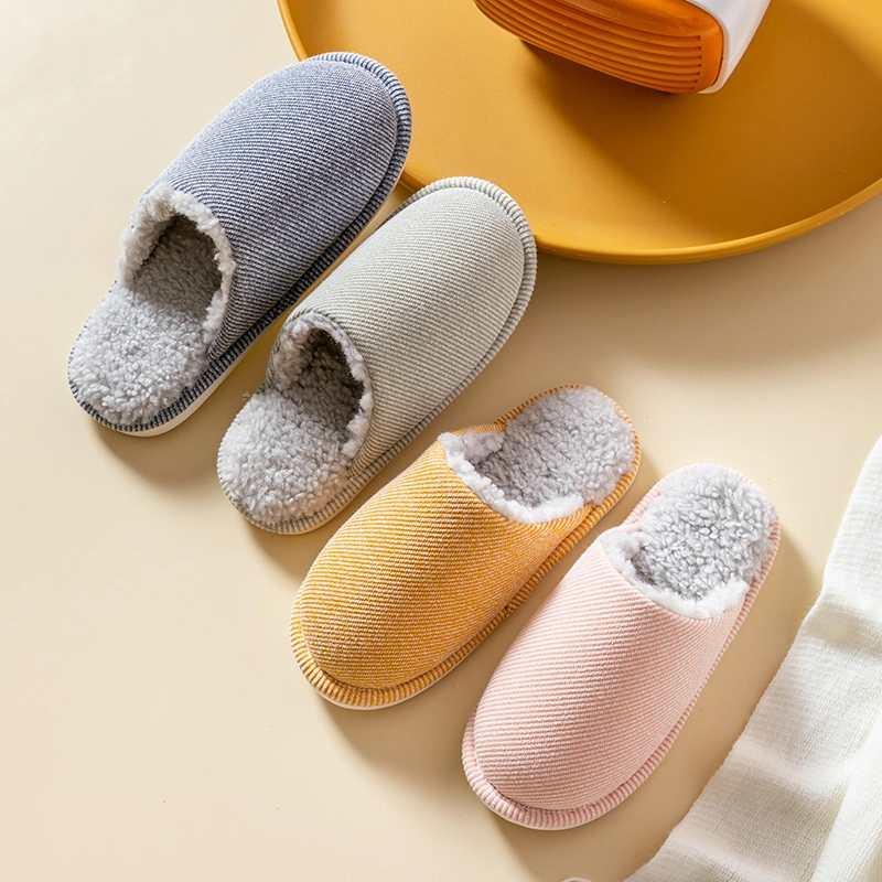 2020 Best Sales Women Sandals Lovers Indoor Slipper Men Plush Cotton Bedroom Shoes at Home