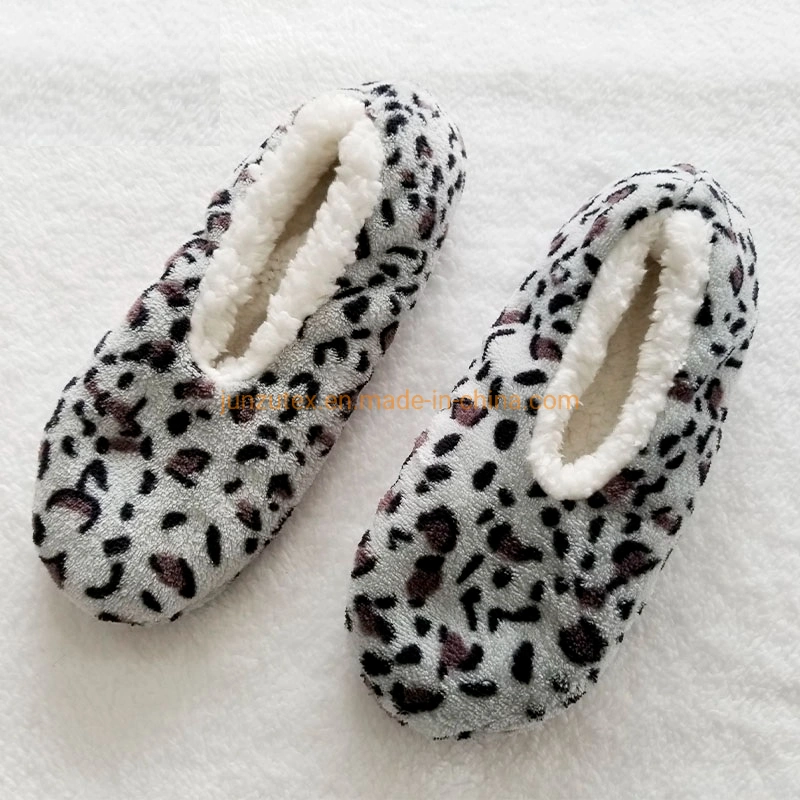 Adult Winter Shoes Socks Thermal Shoe Socks Stocking Hosiery Pantyhose Tights Leggings Fleece Sherpa Winter Warm Fuzzy Leopard Slipper Socks Home Indoor Shoe