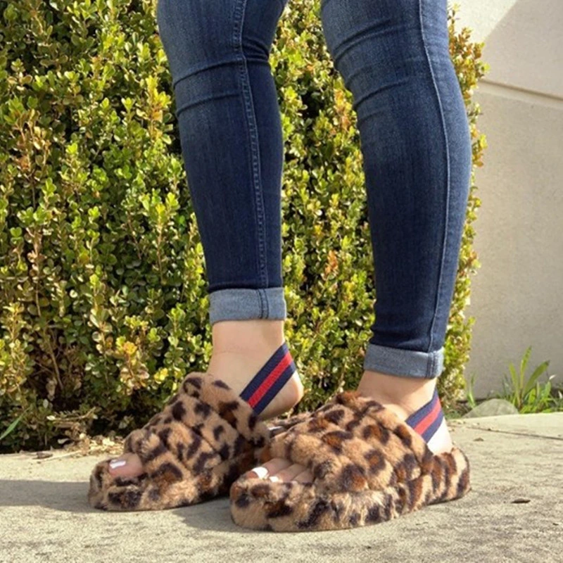 Brand Platform Sandals, Ladies Plush Ugh Sandals, Wholesale Fur Slippers for Women