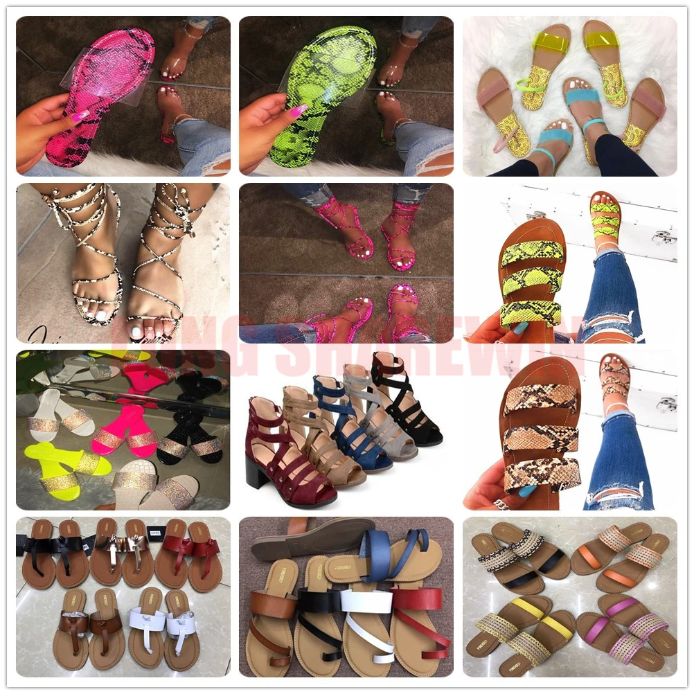 Women Summer Slippers Flip Flops Flat Sandals Beach Thong Shoes