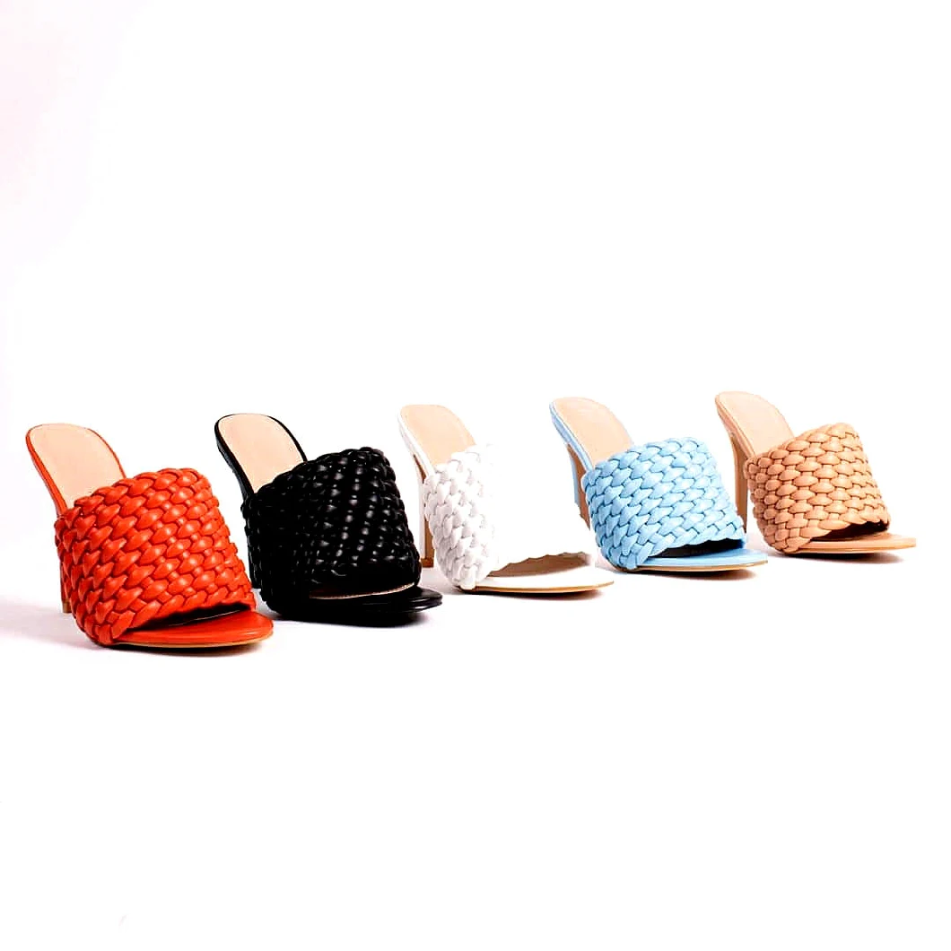 Knitted Women Shoes Slippers Lady Shoes Thin Heels Ladies Shoes Sandals