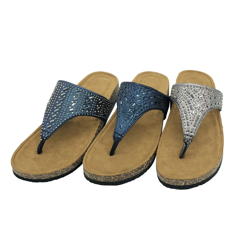 Summer Outdoor Beach Women Slippers Cork Sole Lady Sandals