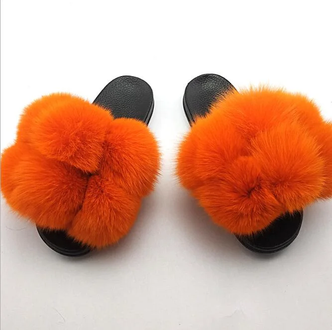 Fluffy Slippers for Women EGO Slides Fur Slippers Slide Sandals