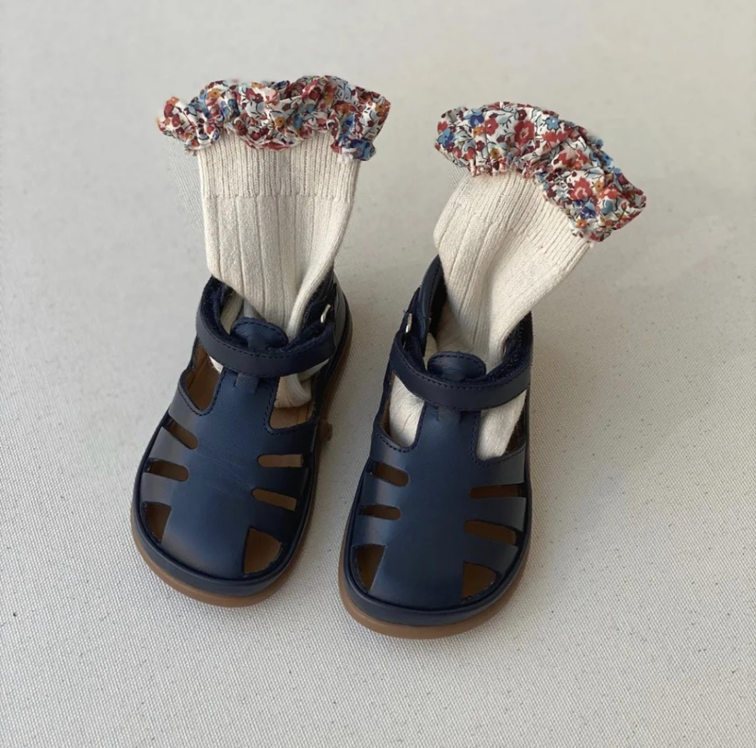 Retro Floral Lace Children's Socks Double Needle Children's Socks