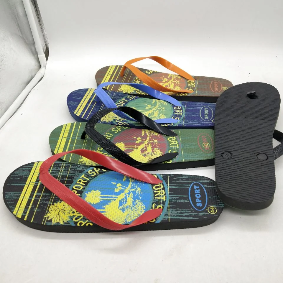 New Style Fashion Men Stock Sandals Flip Flops Stock Beach Slippers (FF194-1)