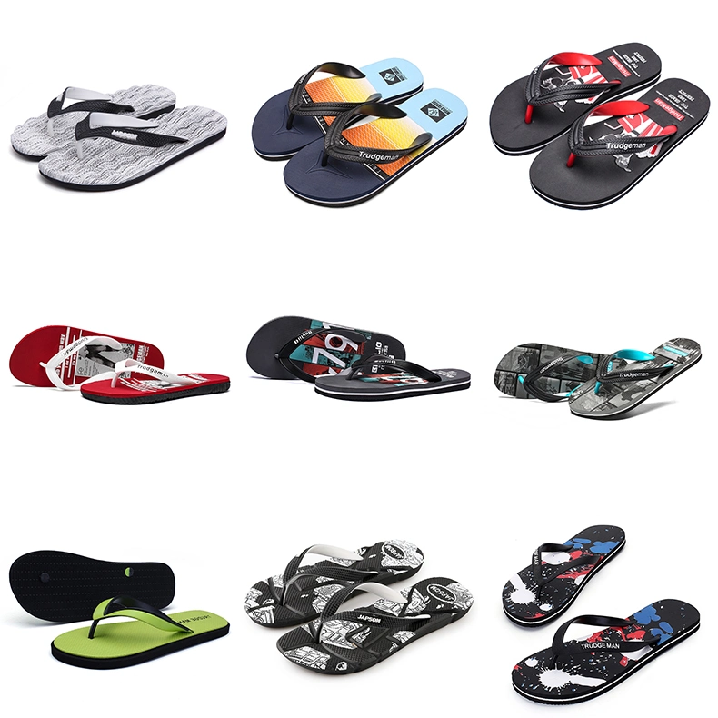 Hellosport Cheapest Men's Slippers Flip Flops Beach Sandals, Sublimation Flip Flops China Wholesale Slippers