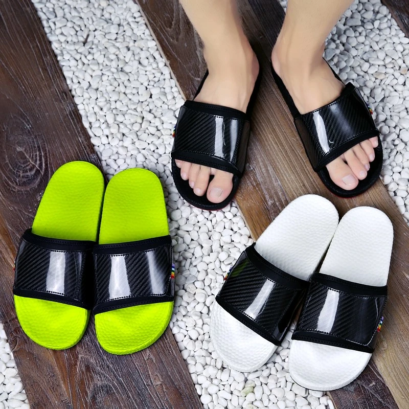 Brand Gent PU Slipper Slides Sandals for Man, Causal PVC Sandals Comfy Slippers for Men, Luxury Mens Leather Slippers Sandals