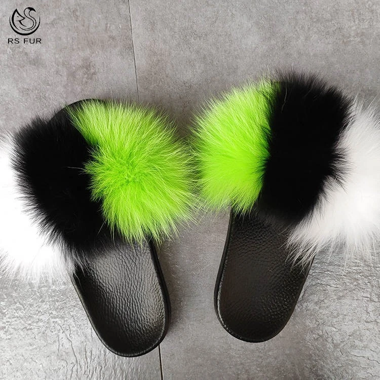 Wholesale Comfortable Soft Non-Slip Fur Slides Slipper for Women