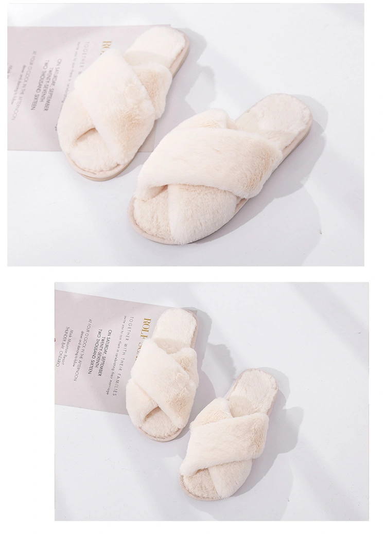Fuzzy Bedroom Slippers, Fur House Sandals, Wholesale Women's Fur Slippers
