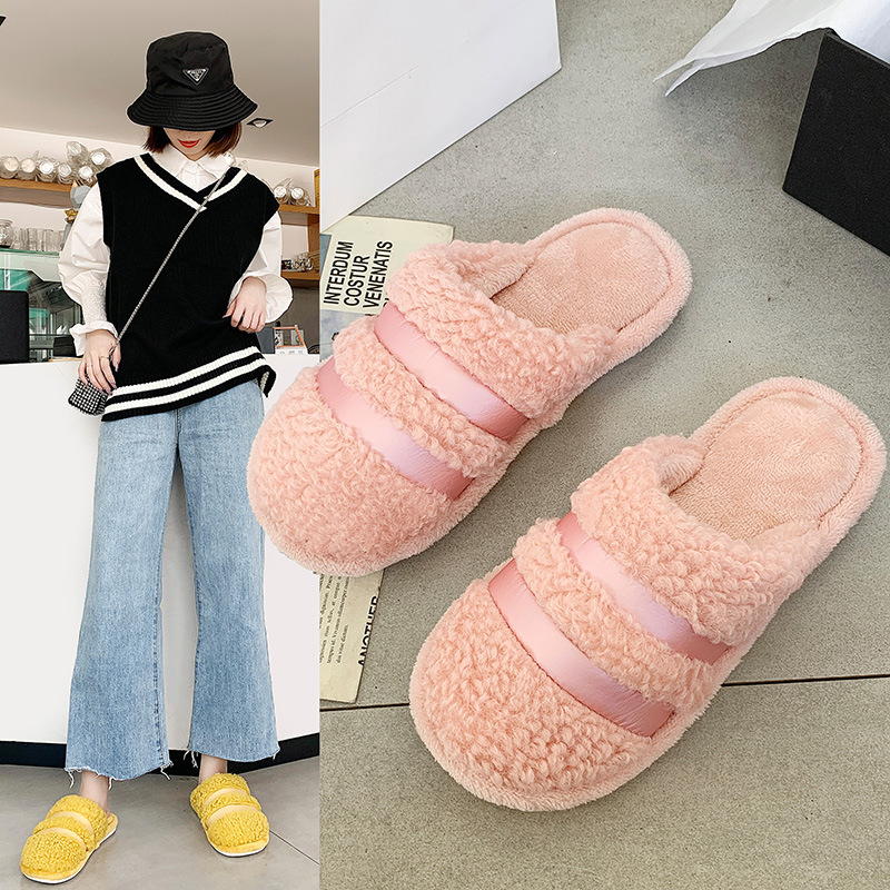 2020 Best Selling Men Wholesale Fur Slippers Women Fashion Plush Flat Slides Sandals Beryliya Indoor Slippers