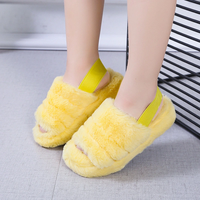 New Style Furry Open-Toe Warm and Comfortable Home Cotton Slippers