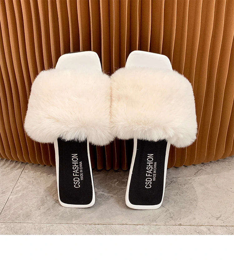 Wholesale Hot Sale Fashion Plush Slide Sandal for Woman Indoor Slipper
