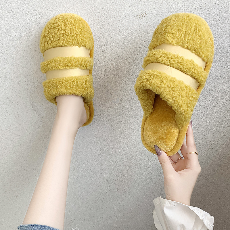 2020 Best Selling Men Wholesale Fur Slippers Women Fashion Plush Flat Slides Sandals Beryliya Indoor Slippers