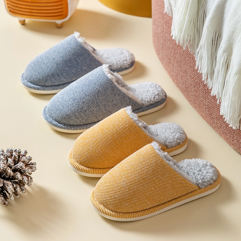 2020 Best Sales Women Sandals Lovers Indoor Slipper Men Plush Cotton Bedroom Shoes at Home