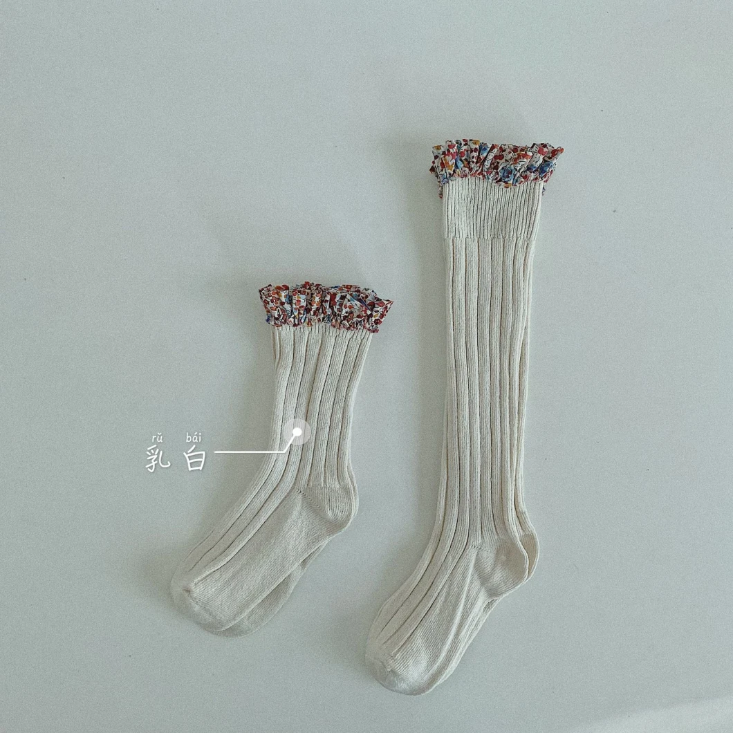 Retro Floral Lace Children's Socks Double Needle Children's Socks