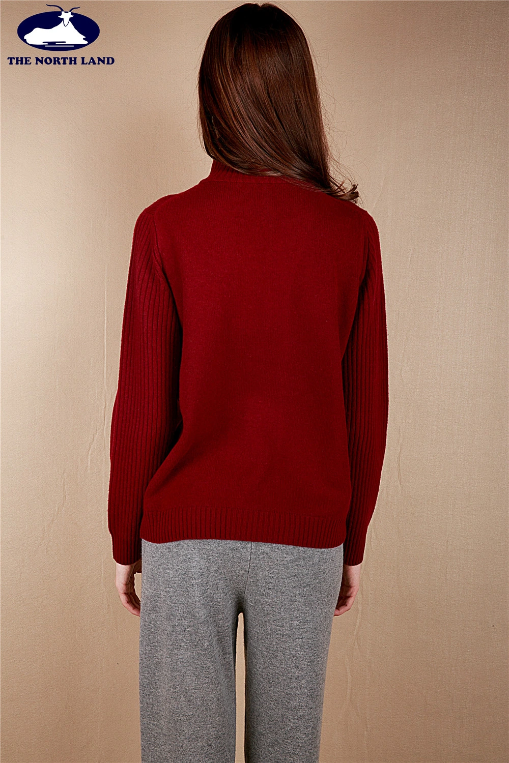 Cashmere High Neck Ribbed Cardigan with Zipper-Cashmere Sweater-Ladies Cashmere Sweater