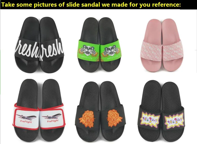 Custom Blank Black Slide Slippers Sandal with Logo Women Beach Sliders Slippers Sandal Shoes