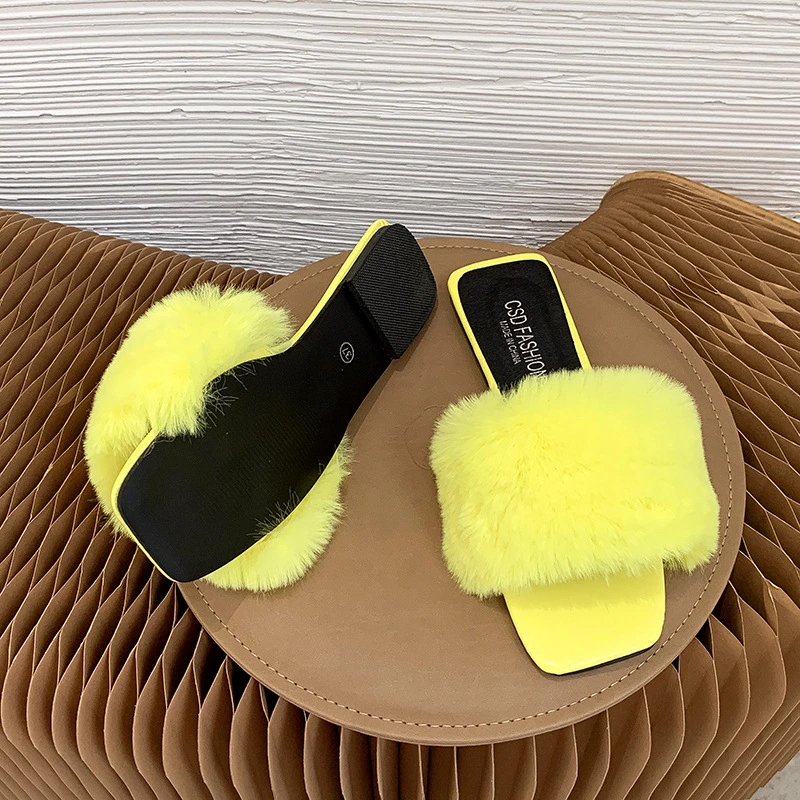 Wholesale Hot Sale Fashion Plush Slide Sandal for Woman Indoor Slipper