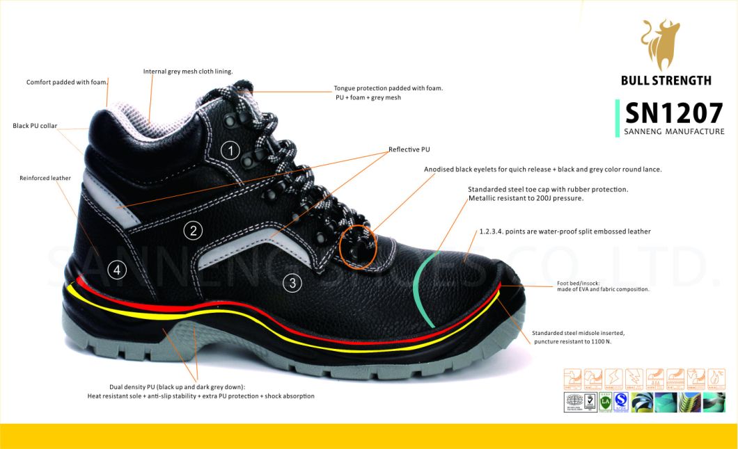 ESD S2 Black Work Shoes Safety Shoes Safety Footwear Work Footwear Sn5898