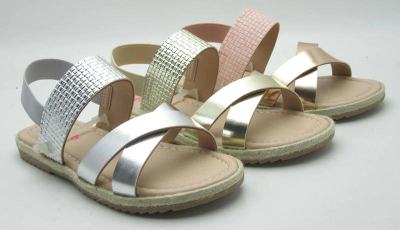 2020 Hot Selling Sandals Lovely Kids Beautiful Girls Sandals Gold Shining Cross Sandal