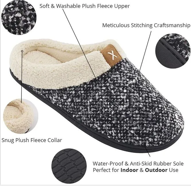 Best Cotton Memory Slippers Bedroom Furry Slippers Anti-Slip Vionic Slippers for Women