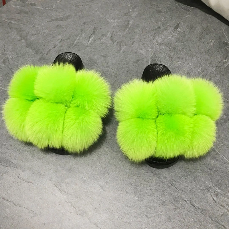Wholesale Fur Slippers, Colors Ladies Furry Slides Sandals, Women Hot Sale Plush Slippers