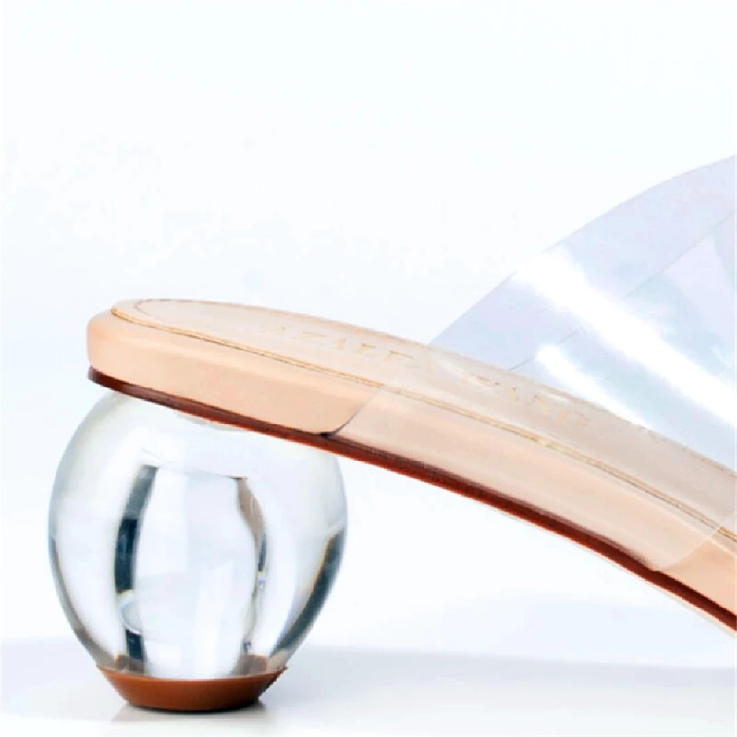 Women Shoes Clear Transparent Round Heels Ladies Shoes Slippers Lady Shoes Sandals