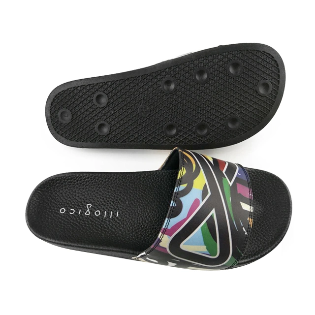 PVC Beach Men Slippers, Fashion Sandals for Men Printed Comfy Slippers, Slipper Wholesale Custom Logo Blank Slide Sandal