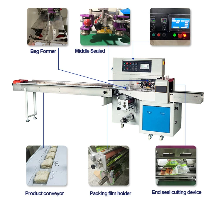 Hot Sell Horizontal Spaghetti Hotel Amenities Slipper Insole Fruits Vegetables Pillow Packing Machine Suppliers Price