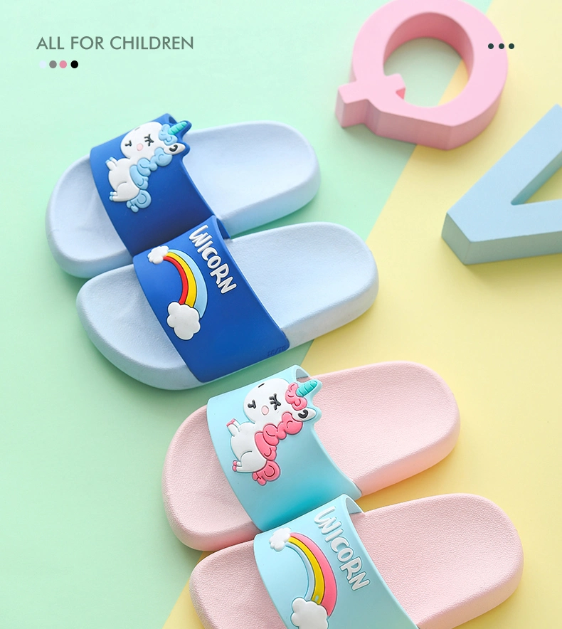 Summer Cartoon Monster Rainbow Parent-Child Home Sandals and Slippers Boy and Girl Soft Waterproof Slippers