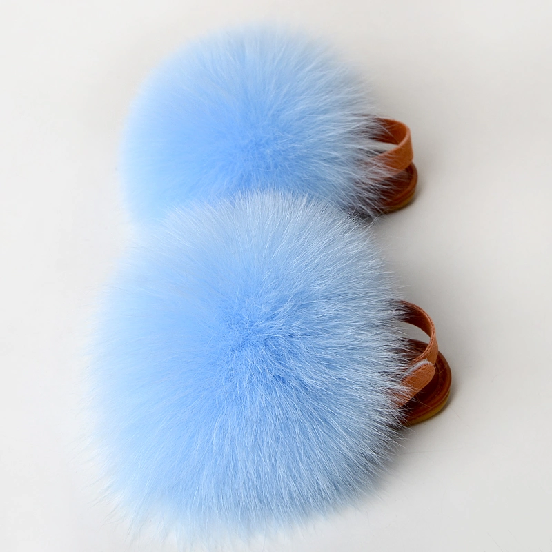 Factory Wholesale Toddlers Baby Fur Slippers, Girls Fur Slippers Sandals, Kid Shoe