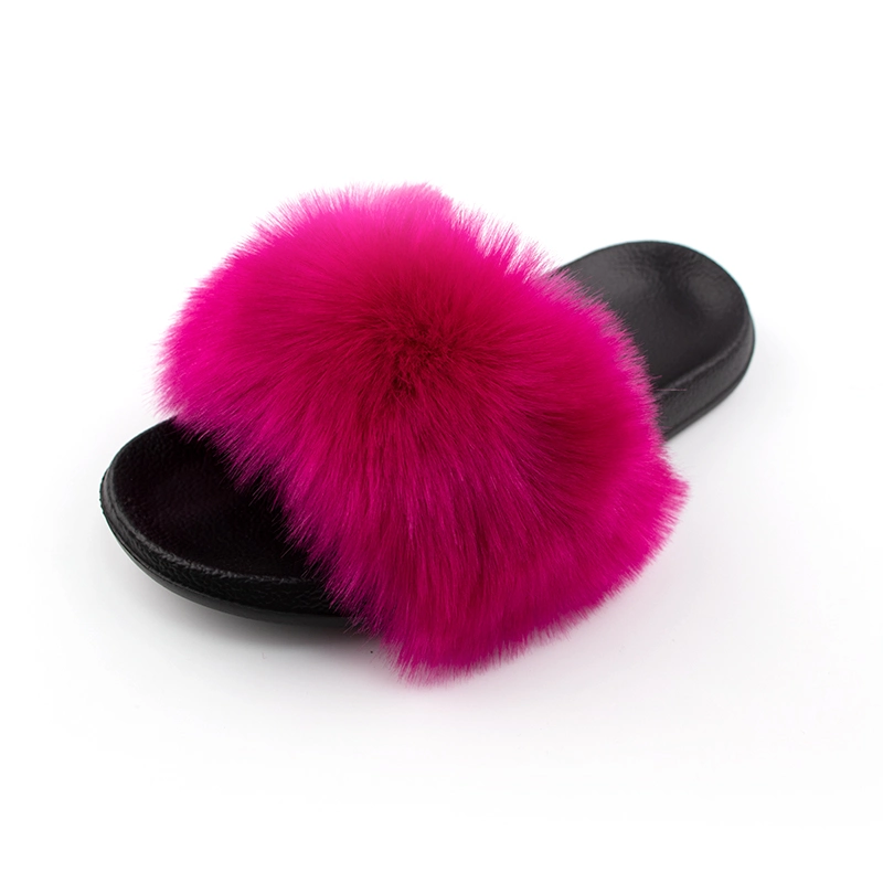 Faux Fur Slippers Women, Fashion Style Slides Summer Outdoor Fur Sandals