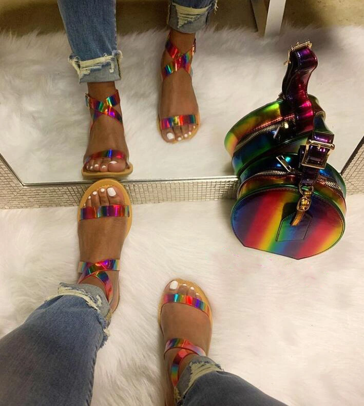 Colorful Women's Shoes Popular Sandal Slippers Sequins Shoes Beach Shoes Slipper Shoes