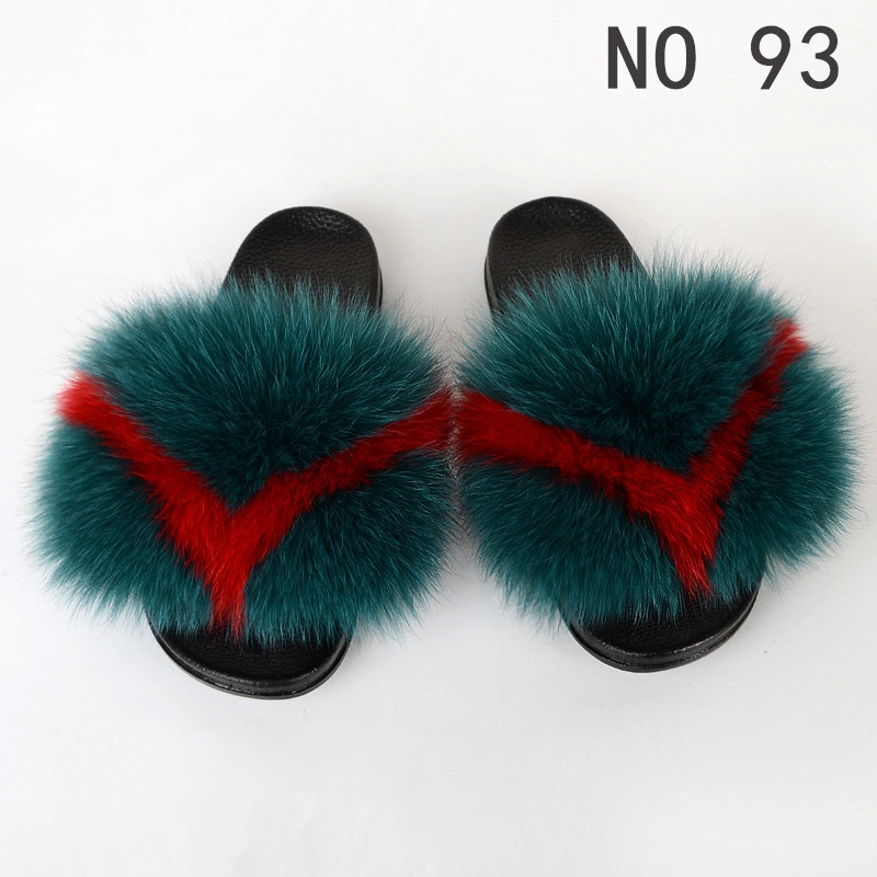 Ladies Custom Fur Slippers Plush Faux, Mink Faux Plush Wholesale Fur Slippers Women, Furry Fluffy Sandals Slippers Fur Slides