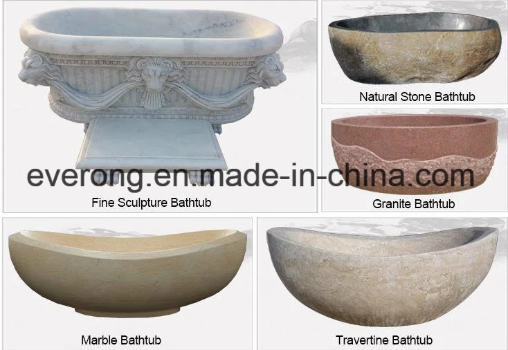 Cheap Stone Marble Hot Soaker Tub Bathtub Sizes for Luxury Bathrooms