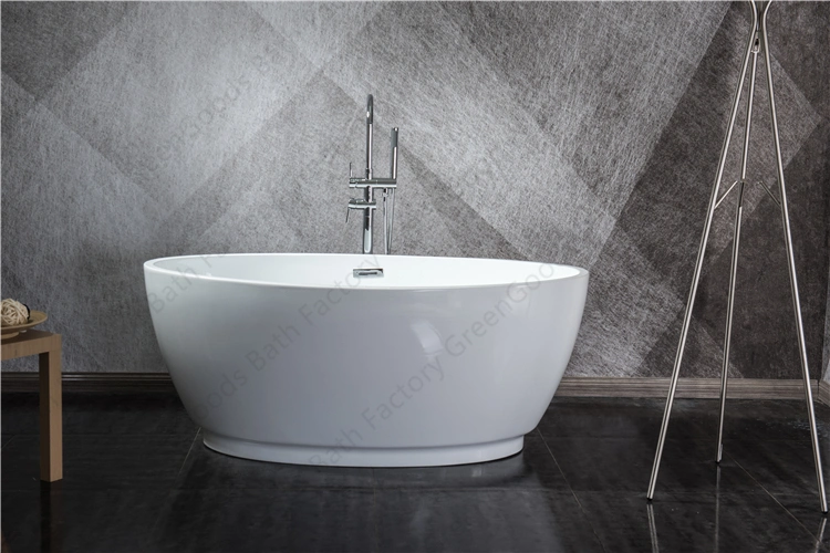 Chinese Soft Curved Edges Freestanding Oval Soaker Bath Tub