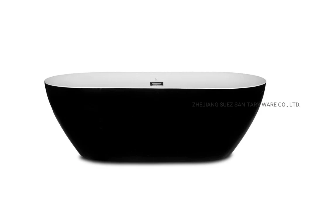 Black Color Soaker Stand Alone Bathtub