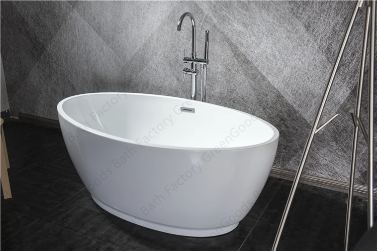 Greengoods Sanitary Ware Curved Edges Freestanding Oval Soaker Bath Tub