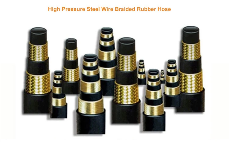 Oil Hose Water Hose SAE R15 6 Layers Steel Wire Spiraled Hydraulic Rubber Hose