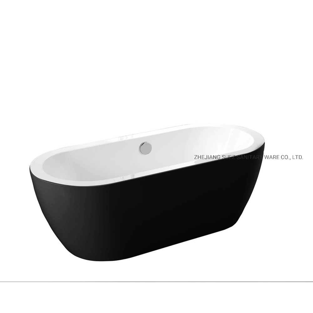 Black Color Soaker Stand Alone Bathtub