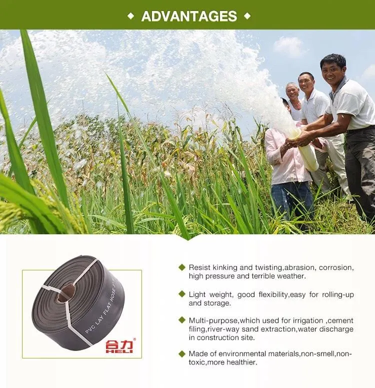 Agriculture Flexible PVC Lay Flat Irrigation Discharge Hose Pipe