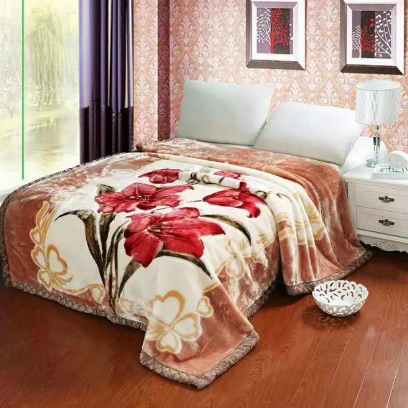 Single Bed Multi Color Durable Luxury Home Using Warm Thick Winter Raschel Blanket