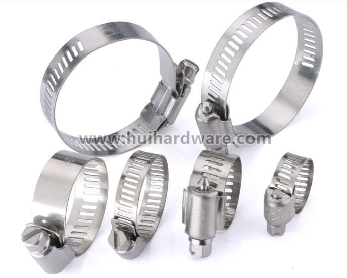 Galvanized or Stainless Steel Non-Perforated 9mm and 12mm Band Hose Pipe Worm Gear Pipe Clamps